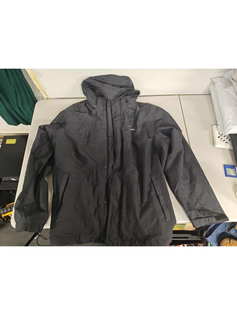 Columbia Interchange Jacket Mens XXL Charcoal Hooded 3-in-1 Shell XM1238